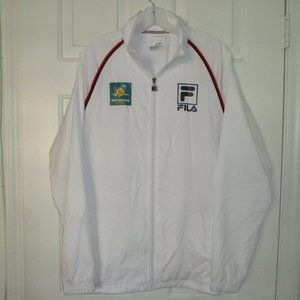 Fila Mens L/S BNP Paribas Open Full Zip White Tennis Windbreaker NWOT - Small
